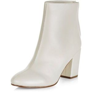 White/cream booties from New Look